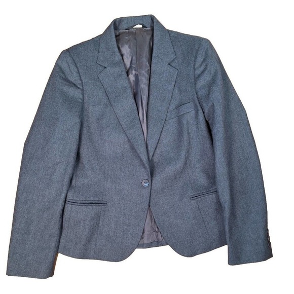 Vintage 70s/80s Gray Wool Blazer Jacket Women's Medium - Picture 1 of 7